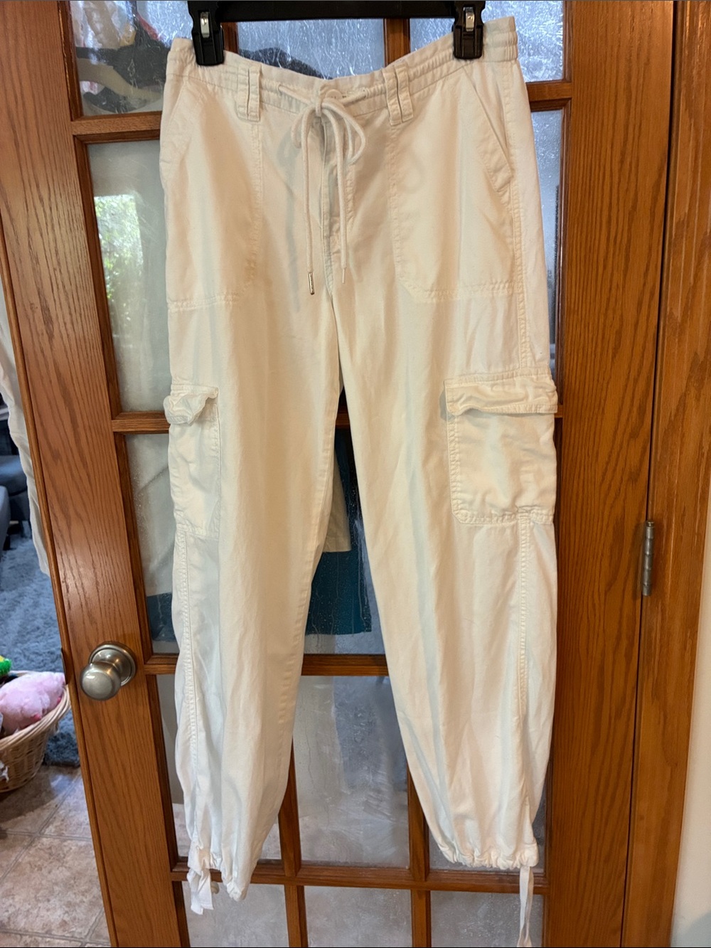 wild fable White Cargo Jogger Pants with Drawstring Ankles
